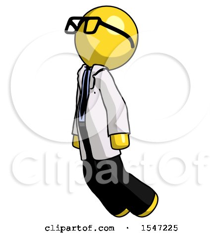 Yellow Doctor Scientist Man Floating Through Air Left by Leo Blanchette