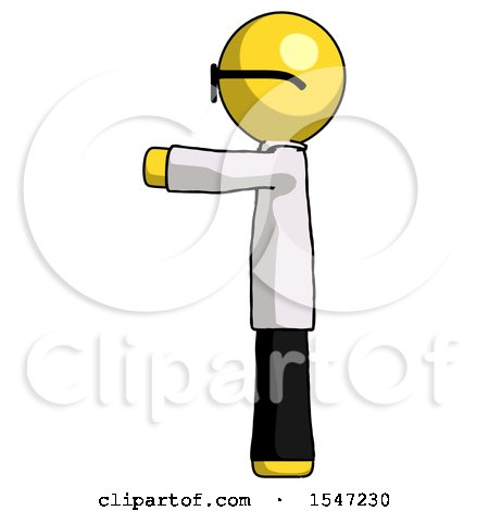 Yellow Doctor Scientist Man Pointing Left by Leo Blanchette