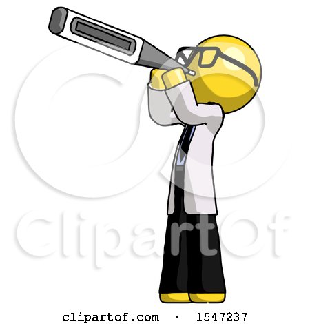 Yellow Doctor Scientist Man Thermometer in Mouth by Leo Blanchette