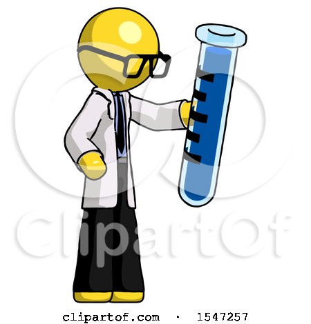 Yellow Doctor Scientist Man Holding Large Test Tube by Leo Blanchette