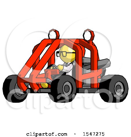 Yellow Doctor Scientist Man Riding Sports Buggy Side Angle View by Leo Blanchette