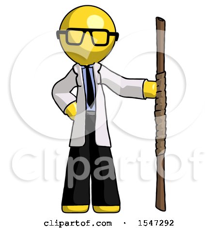 Yellow Doctor Scientist Man Holding Staff or Bo Staff by Leo Blanchette