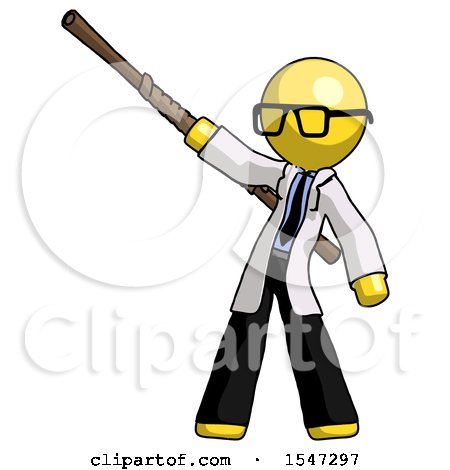 Yellow Doctor Scientist Man Bo Staff Pointing up Pose by Leo Blanchette