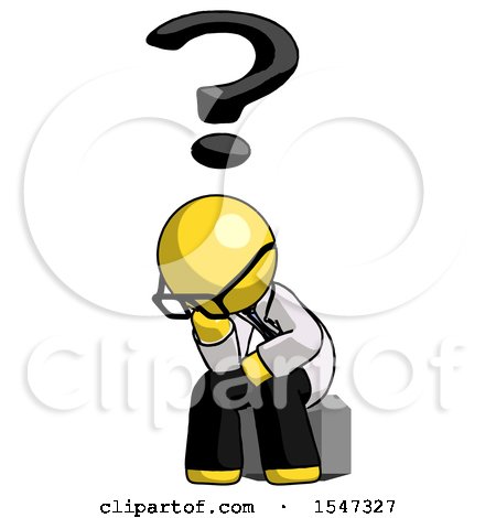 Yellow Doctor Scientist Man Thinker Question Mark Concept by Leo Blanchette