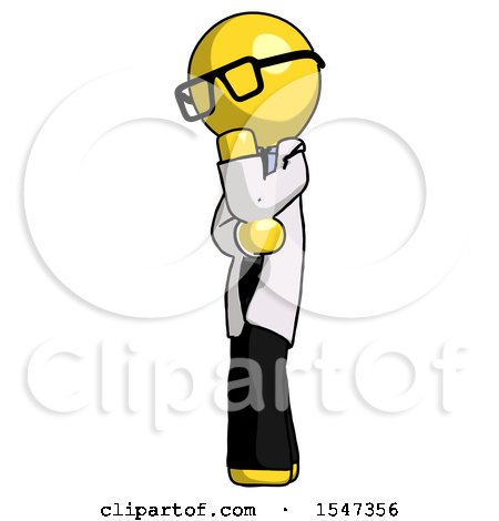 Yellow Doctor Scientist Man Thinking, Wondering, or Pondering by Leo Blanchette