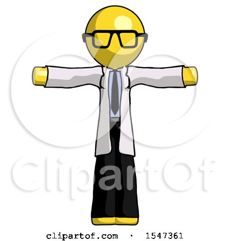 Yellow Doctor Scientist Man T-Pose Arms up Standing by Leo Blanchette