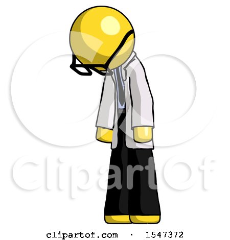 Yellow Doctor Scientist Man Depressed with Head down Turned Left by Leo Blanchette