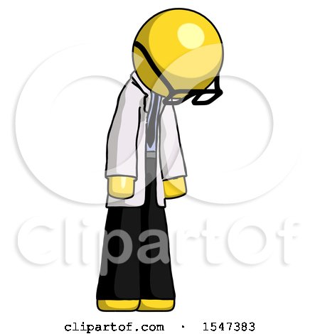Yellow Doctor Scientist Man Depressed with Head down Turned Right by Leo Blanchette