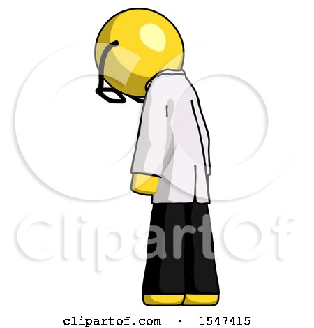 Yellow Doctor Scientist Man Depressed with Head Down, Back to Viewer, Left by Leo Blanchette