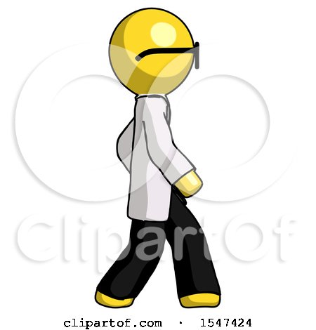 Yellow Doctor Scientist Man Walking Right Side View by Leo Blanchette