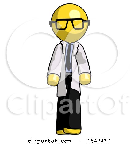 Yellow Doctor Scientist Man Walking Front View by Leo Blanchette