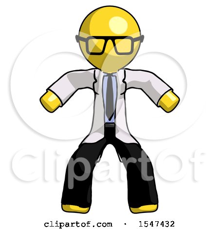 Yellow Doctor Scientist Male Sumo Wrestling Power Pose by Leo Blanchette