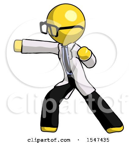 Yellow Doctor Scientist Man Martial Arts Punch Left by Leo Blanchette