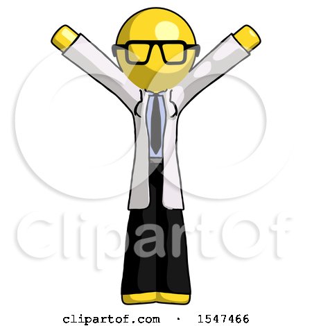 Yellow Doctor Scientist Man with Arms out Joyfully by Leo Blanchette