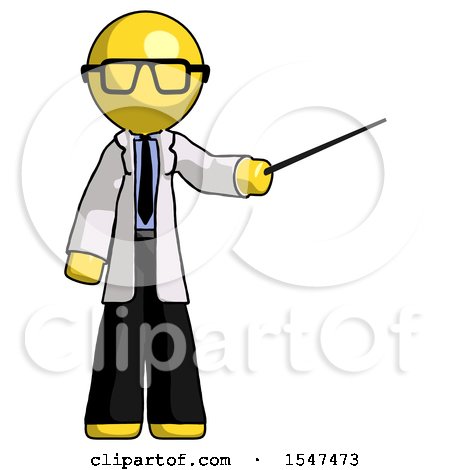 Yellow Doctor Scientist Man Teacher or Conductor with Stick or Baton Directing by Leo Blanchette