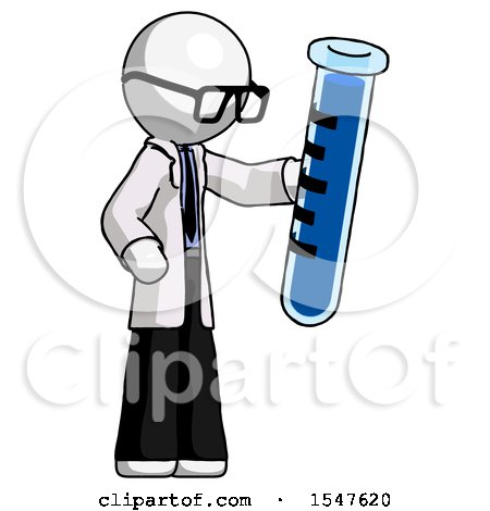 White Doctor Scientist Man Holding Large Test Tube by Leo Blanchette