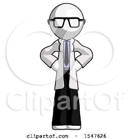 White Doctor Scientist Man Hands on Hips by Leo Blanchette