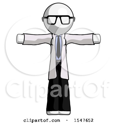 White Doctor Scientist Man T-Pose Arms up Standing by Leo Blanchette