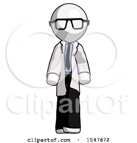 White Doctor Scientist Man Walking Front View by Leo Blanchette