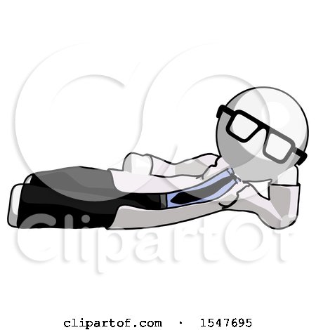 White Doctor Scientist Man Reclined on Side by Leo Blanchette