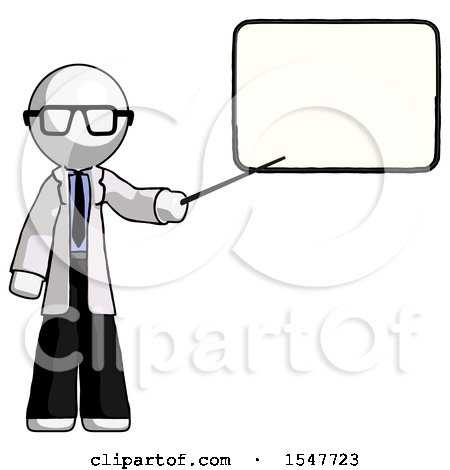White Doctor Scientist Man Giving Presentation in Front of Dry-erase Board by Leo Blanchette
