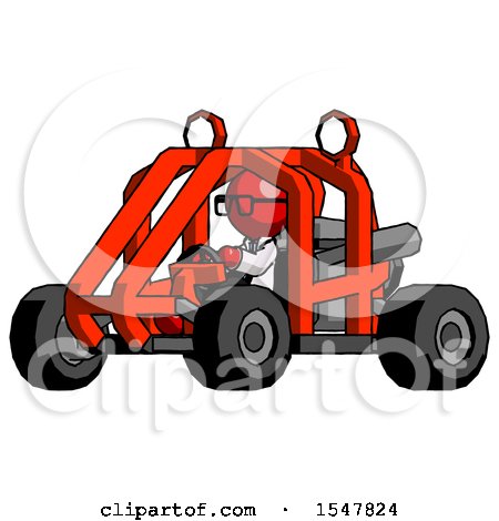 Red Doctor Scientist Man Riding Sports Buggy Side Angle View by Leo Blanchette