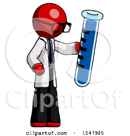 Red Doctor Scientist Man Holding Large Test Tube by Leo Blanchette