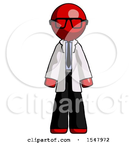 Red Doctor Scientist Man Standing Facing Forward by Leo Blanchette