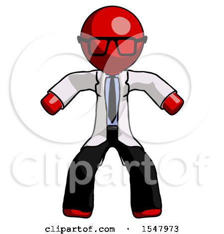 Red Doctor Scientist Male Sumo Wrestling Power Pose by Leo Blanchette