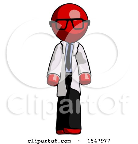 Red Doctor Scientist Man Walking Front View by Leo Blanchette