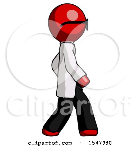 Red Doctor Scientist Man Walking Right Side View by Leo Blanchette