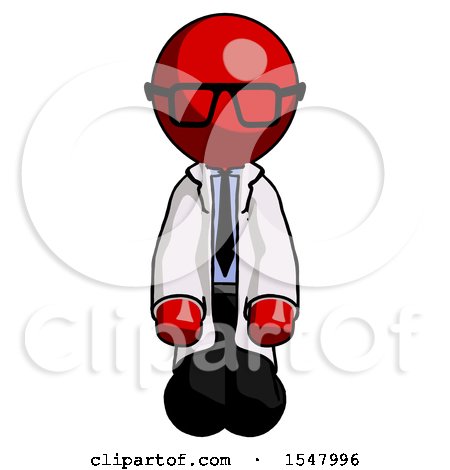 Red Doctor Scientist Man Kneeling Front Pose by Leo Blanchette