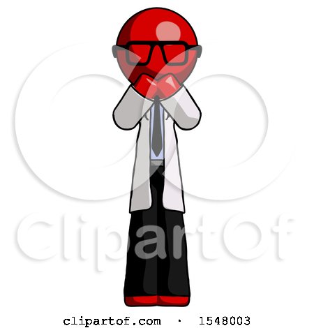 Red Doctor Scientist Man Laugh, Giggle, or Gasp Pose by Leo Blanchette