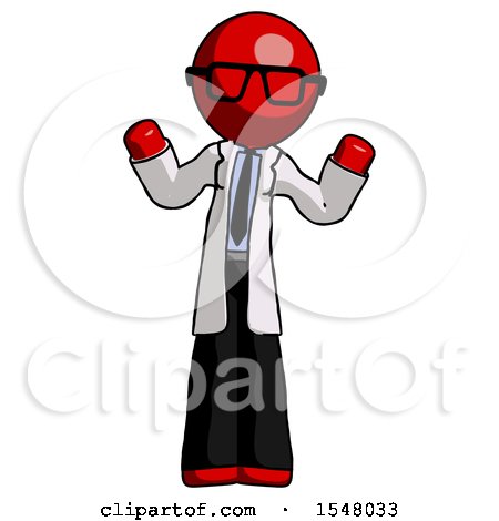 Red Doctor Scientist Man Shrugging Confused by Leo Blanchette