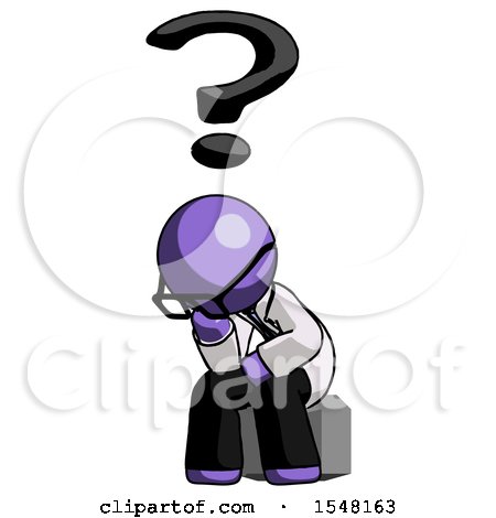Purple Doctor Scientist Man Thinker Question Mark Concept by Leo Blanchette