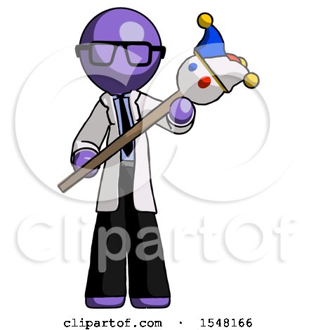 Purple Doctor Scientist Man Holding Jester Diagonally by Leo Blanchette