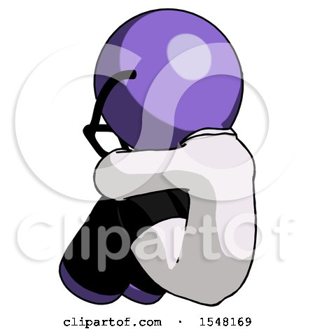 Purple Doctor Scientist Man Sitting with Head down Back View Facing Left by Leo Blanchette