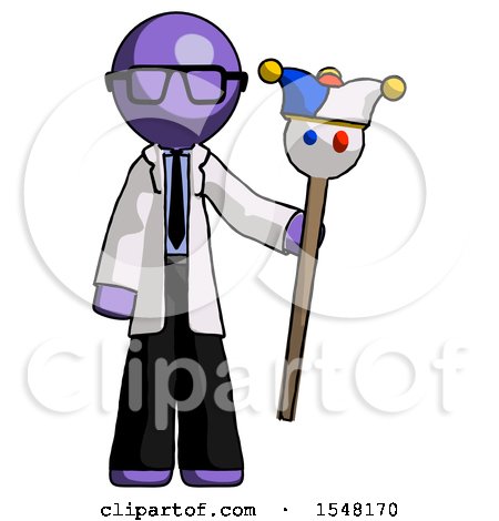 Purple Doctor Scientist Man Holding Jester Staff by Leo Blanchette
