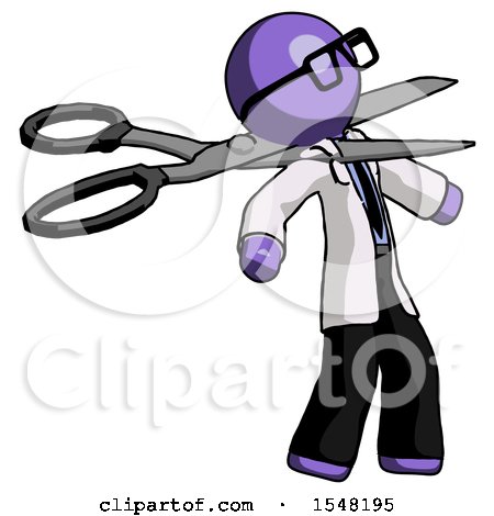 Purple Doctor Scientist Man Scissor Beheading Office Worker Execution by Leo Blanchette