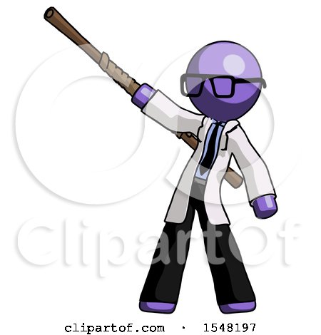Purple Doctor Scientist Man Bo Staff Pointing up Pose by Leo Blanchette
