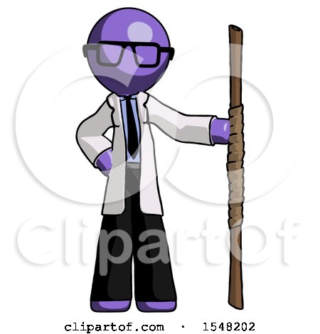 Purple Doctor Scientist Man Holding Staff or Bo Staff by Leo Blanchette