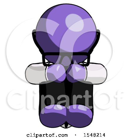 Purple Doctor Scientist Man Sitting with Head down Facing Forward by Leo Blanchette