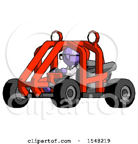 Purple Doctor Scientist Man Riding Sports Buggy Side Angle View by Leo Blanchette