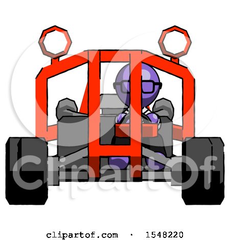 Purple Doctor Scientist Man Riding Sports Buggy Front View by Leo Blanchette