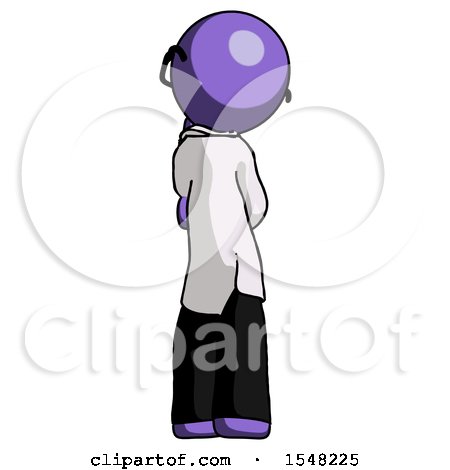 Purple Doctor Scientist Man Thinking, Wondering, or Pondering Rear View by Leo Blanchette