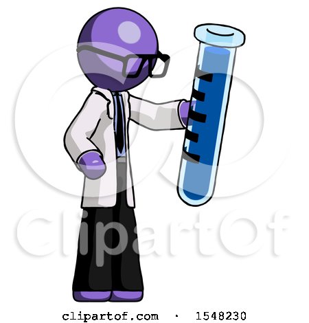 Purple Doctor Scientist Man Holding Large Test Tube by Leo Blanchette