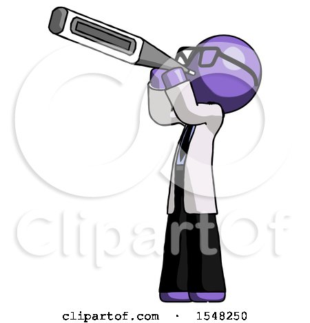 Purple Doctor Scientist Man Thermometer in Mouth by Leo Blanchette
