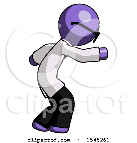 Purple Doctor Scientist Man Sneaking While Reaching for Something by Leo Blanchette
