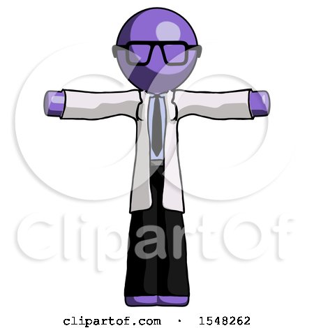 Purple Doctor Scientist Man T-Pose Arms up Standing by Leo Blanchette