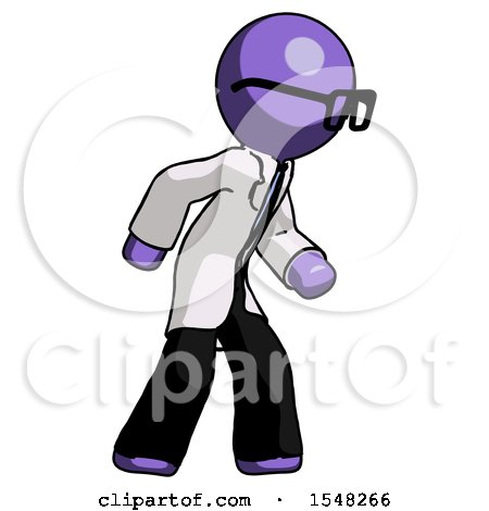 Purple Doctor Scientist Man Suspense Action Pose Facing Right by Leo Blanchette